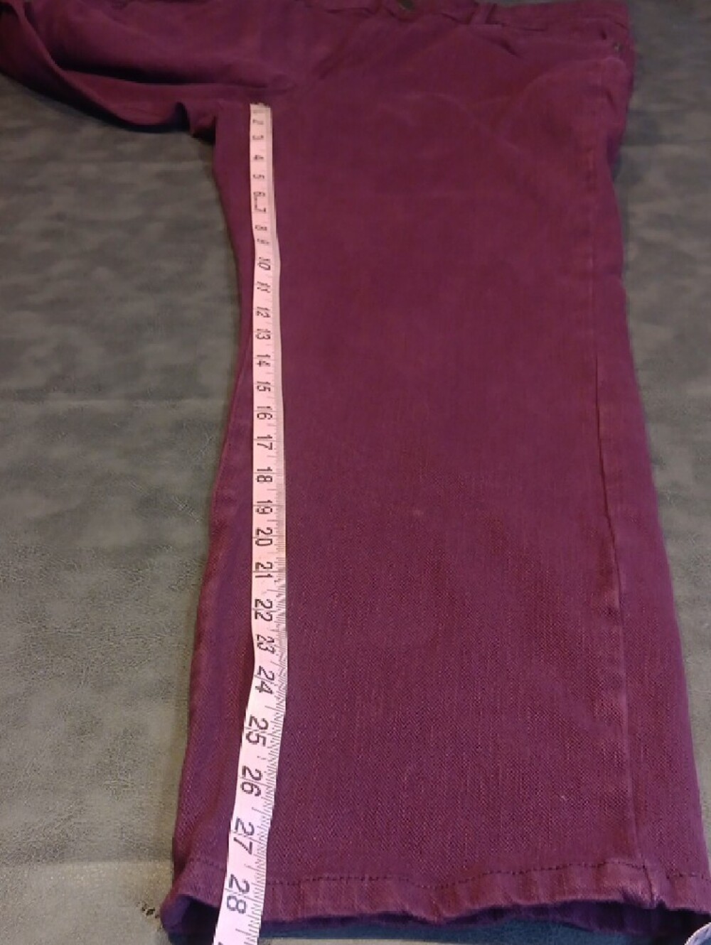 Coldwater Creek Womens Knit Denim Straight Leg Jeans in Burgundy/Plum - Picture 8 of 11